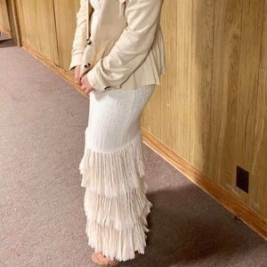 Zara off white ruffle dress